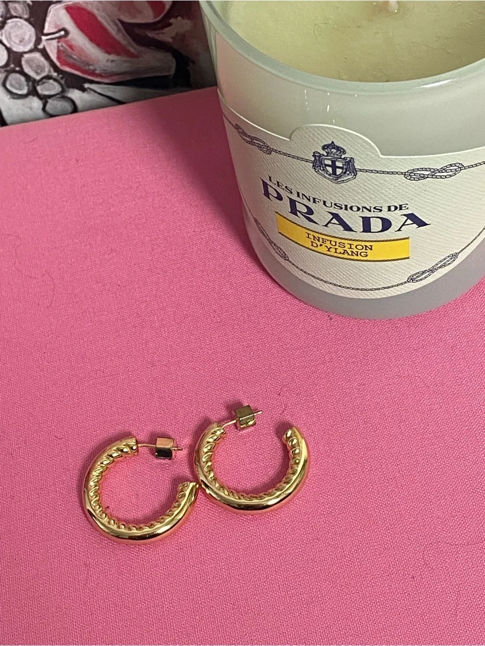 Vintage Gold Twisted Hoop Earrings
